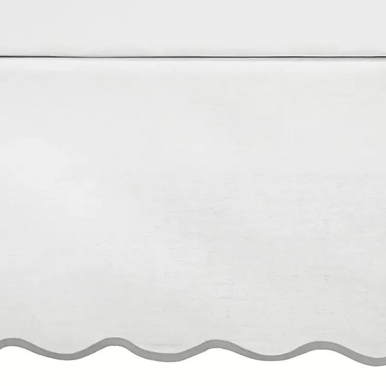 Bedding Essentials-Kirklands Home White Gray Scalloped Coastal Queen Bed Skirt