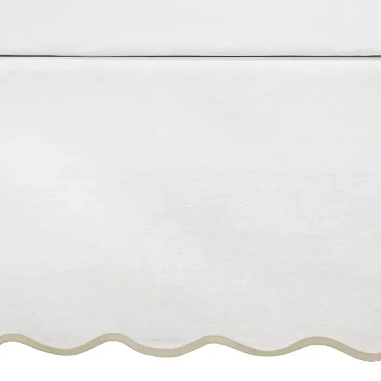 Bedding Essentials-Kirklands Home White Neutral Scalloped Coastal King Bed Skirt