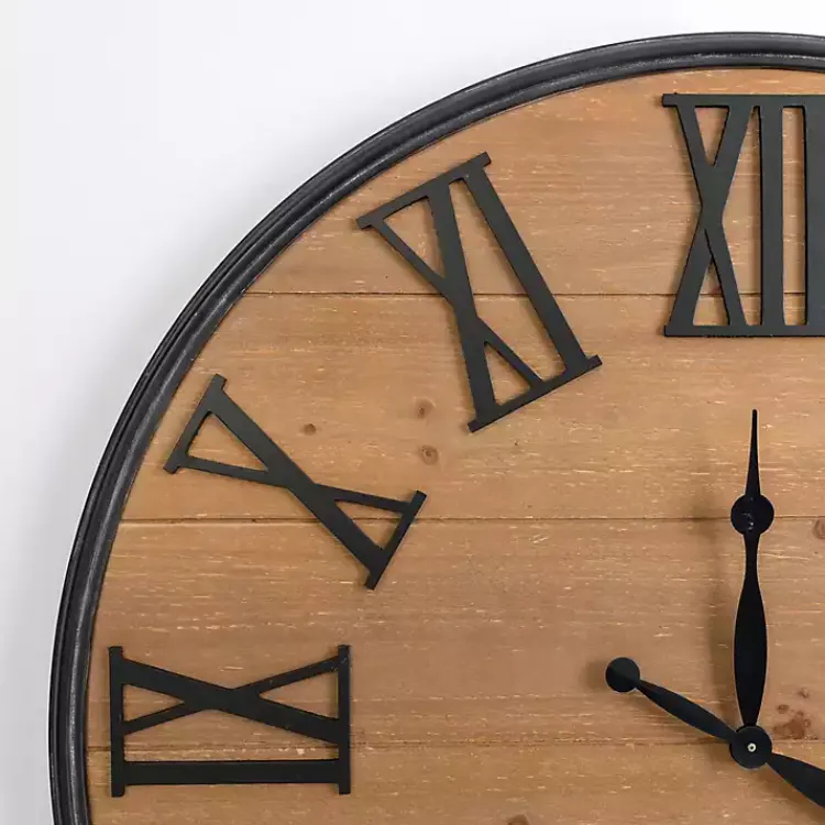 Clocks-Kirklands Home Boone Wood Plank Wall Clock
