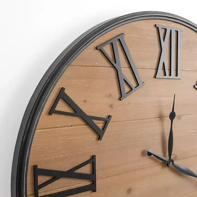 Clocks-Kirklands Home Boone Wood Plank Wall Clock