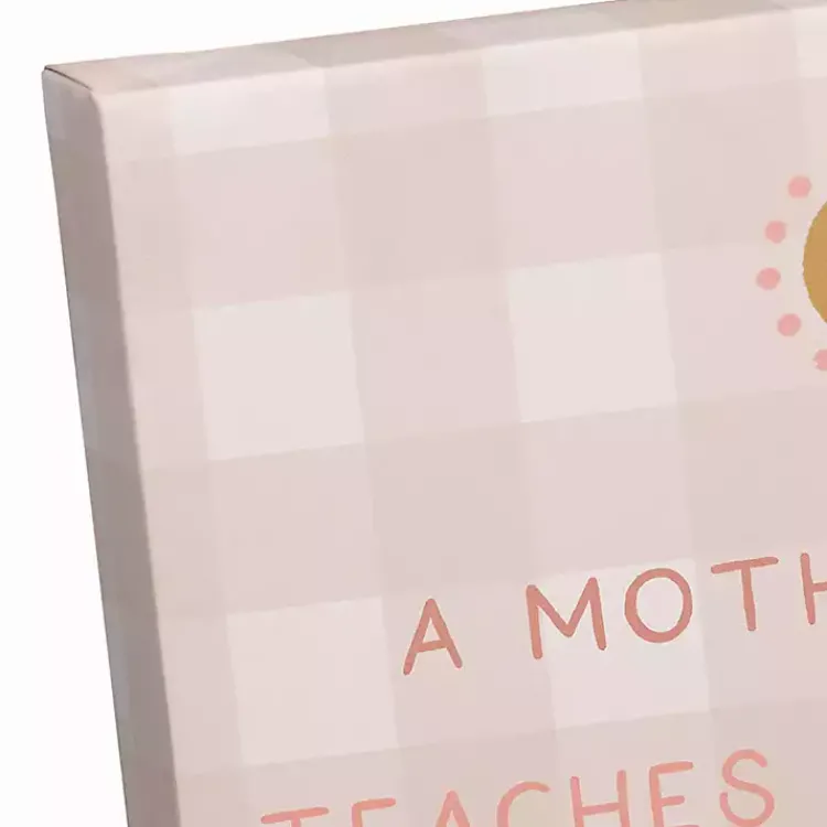 Wall Quotes & Signs-Kirklands Home Checkered A Mother's Love Canvas Art Print Pink