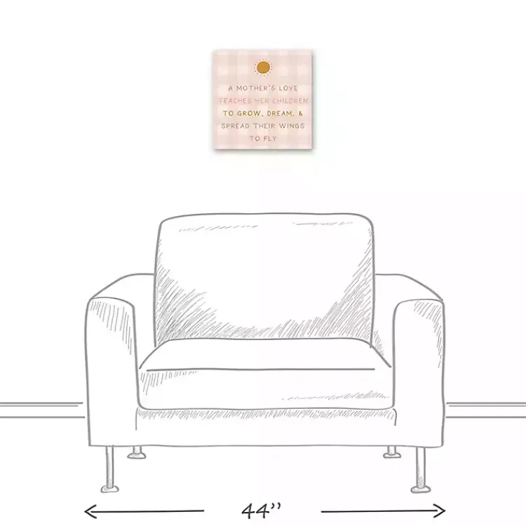 Wall Quotes & Signs-Kirklands Home Checkered A Mother's Love Canvas Art Print Pink