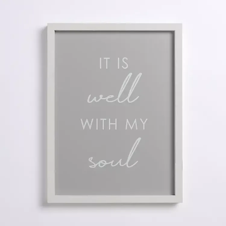 Wall Quotes & Signs-Kirklands Home It Is Well With My Soul Framed Wall Plaque Gray
