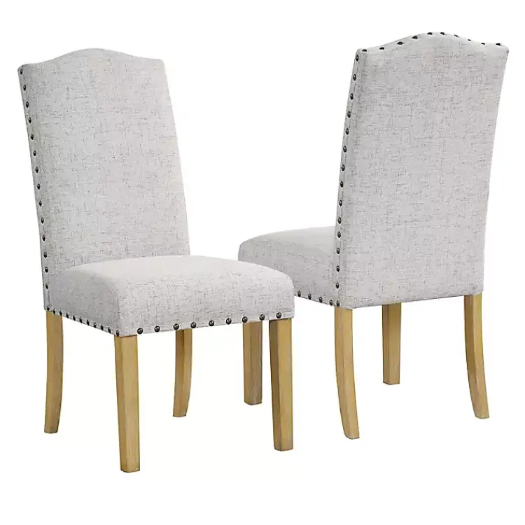 Dining Chairs-Kirklands Home Neutral Nailhead Parsons Dining Chairs, Set of 2 Multi
