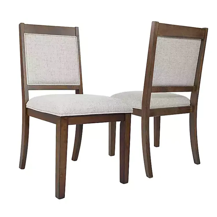 Dining Chairs-Kirklands Home Neutral Upholstered Wood Frame Chairs, Set of 2 Multi