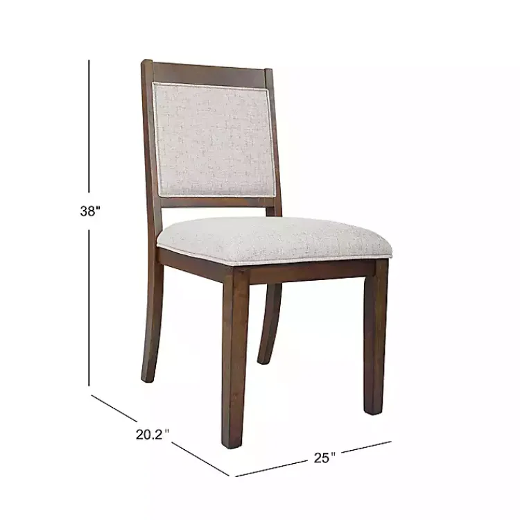 Dining Chairs-Kirklands Home Neutral Upholstered Wood Frame Chairs, Set of 2 Multi