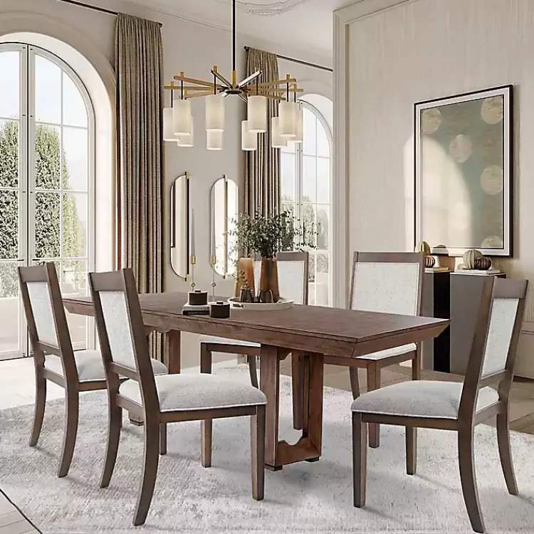 Dining Chairs-Kirklands Home Neutral Upholstered Wood Frame Chairs, Set of 2 Multi