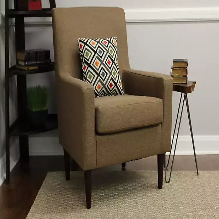 Accent Chairs-Kirklands Home Emma Pecan Upholstered Accent Chair Brown
