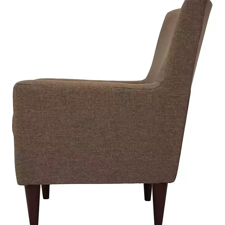 Accent Chairs-Kirklands Home Emma Pecan Upholstered Accent Chair Brown