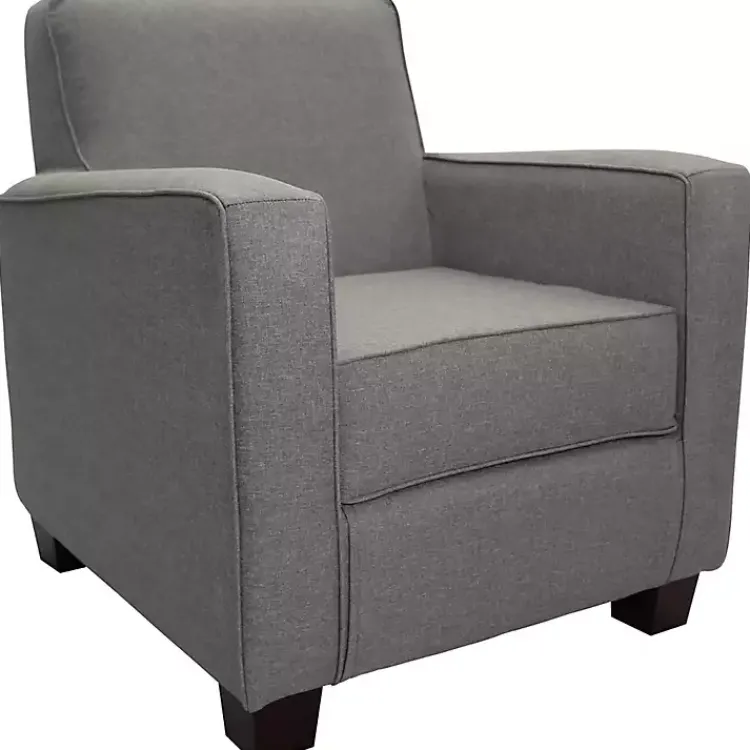 Accent Chairs-Kirklands Home Quartz Johnston Upholstered Accent Chair Gray