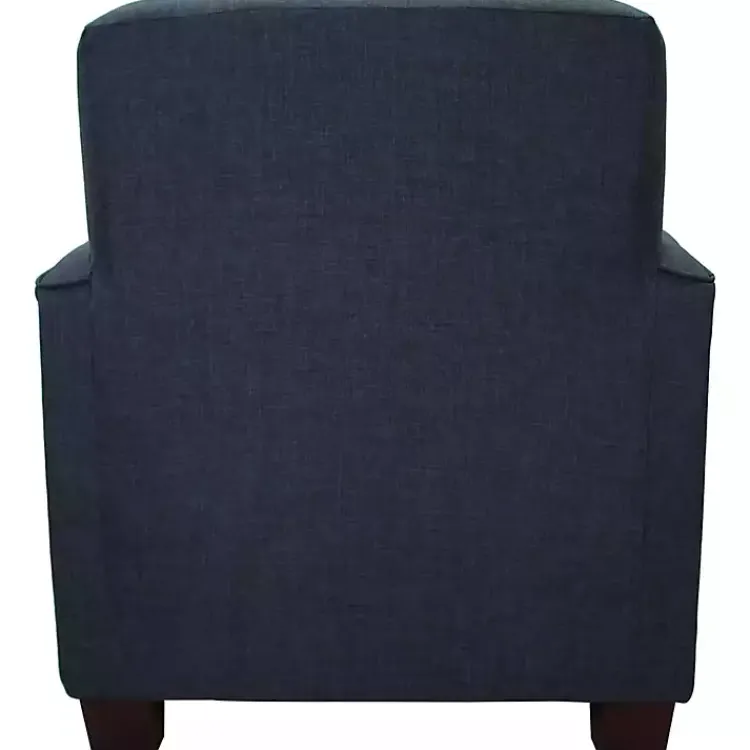 Accent Chairs-Kirklands Home Navy Johnston Upholstered Accent Chair Blue