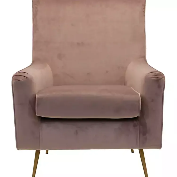 Accent Chairs-Kirklands Home Rose Velvet Lana Accent Chair Pink