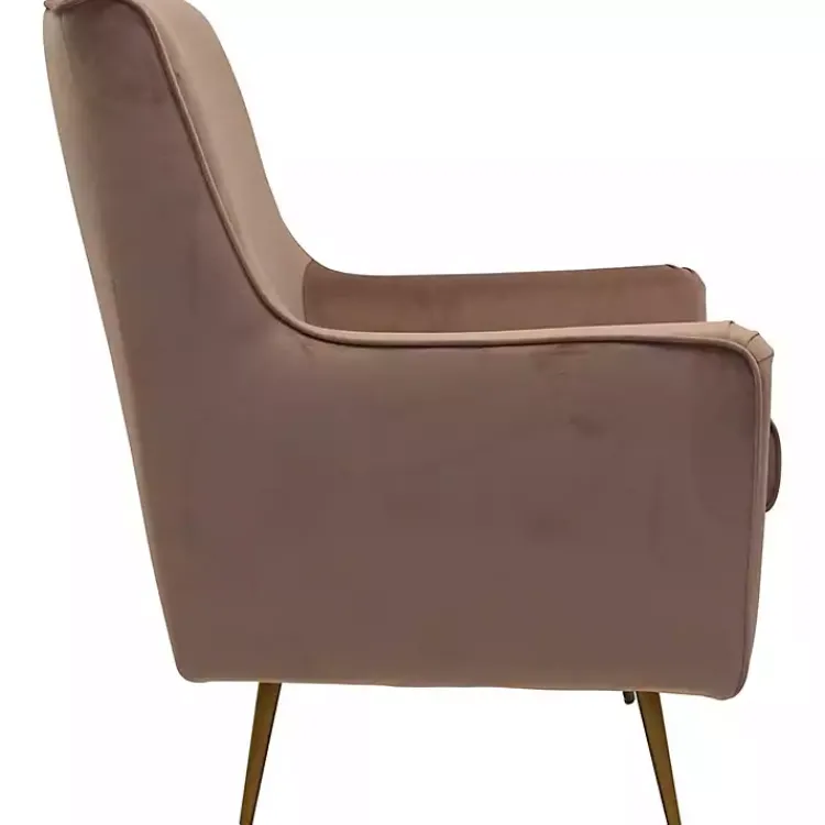 Accent Chairs-Kirklands Home Rose Velvet Lana Accent Chair Pink