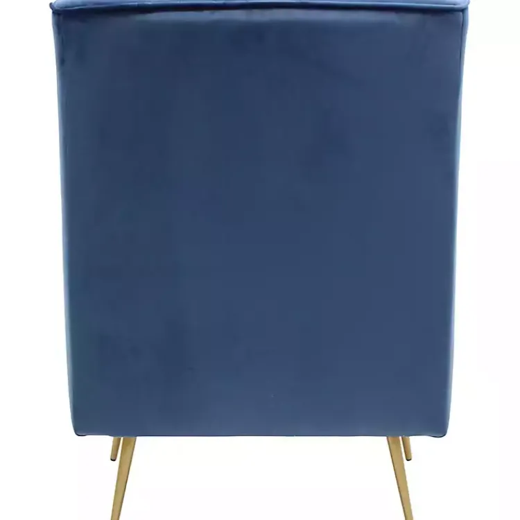 Accent Chairs-Kirklands Home Parisian Velvet Lana Accent Chair Blue
