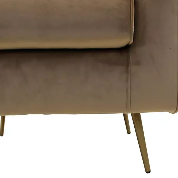 Accent Chairs-Kirklands Home Velvet Lana Accent Chair Tan