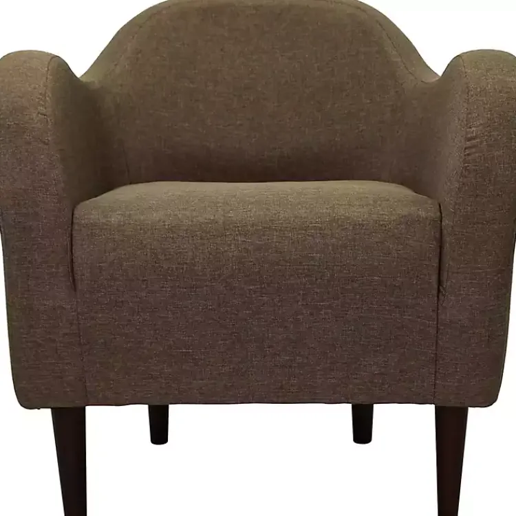 Accent Chairs-Kirklands Home Pecan Julian Upholstered Accent Chair Brown