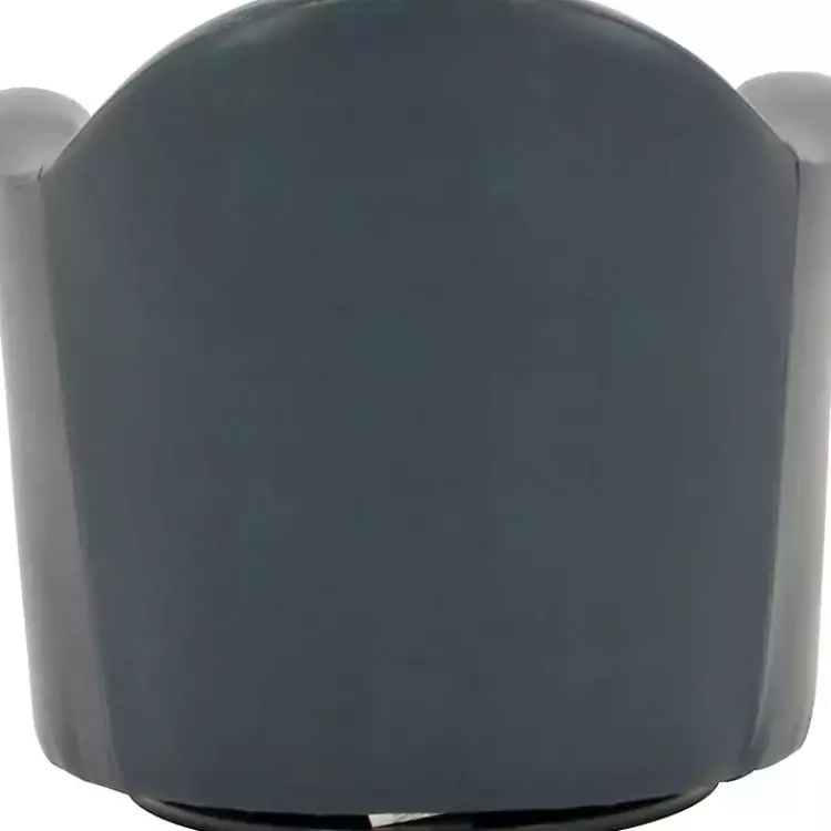 Accent Chairs-Kirklands Home Max Faux Leather Swivel Club Accent Chair Blue