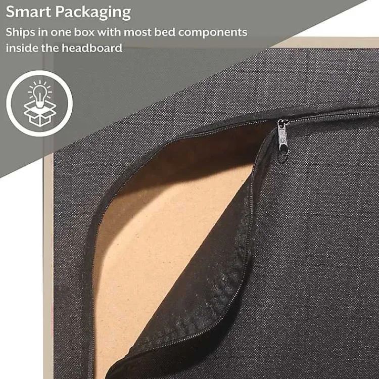 Beds & Headboards-Kirklands Home Beige Tufted Low Profile Platform Queen Bed Tan