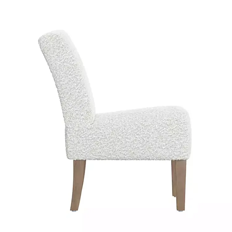 Accent Chairs-Kirklands Home Boucle Slipper Accent Chair White