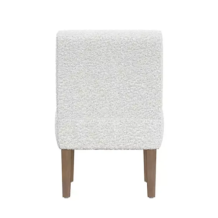 Accent Chairs-Kirklands Home Boucle Slipper Accent Chair White