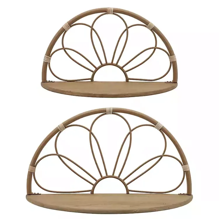 Shelves-Kirklands Home Brown Metal Arched Flower Wall Shelves, Set of 2