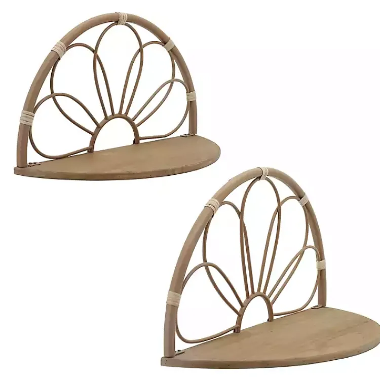 Shelves-Kirklands Home Brown Metal Arched Flower Wall Shelves, Set of 2