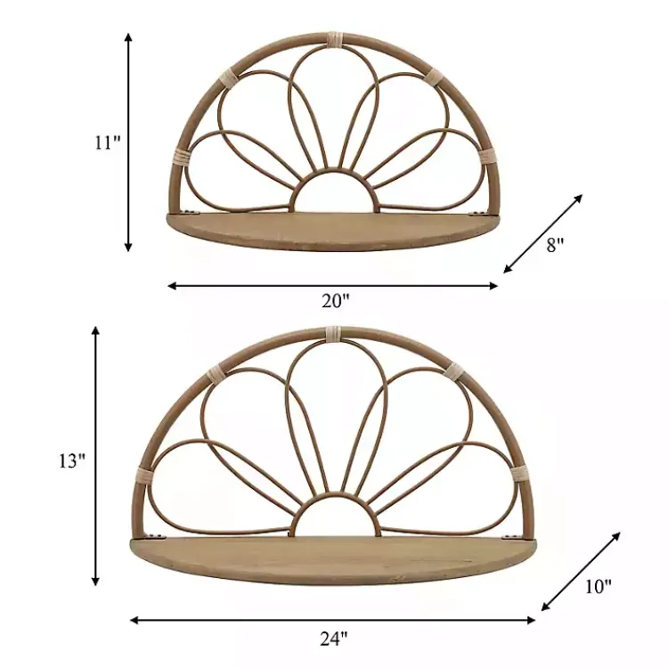Shelves-Kirklands Home Brown Metal Arched Flower Wall Shelves, Set of 2