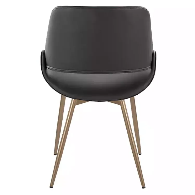 Accent Chairs-Kirklands Home Faux Leather Scooped Accent Chairs, Set of 2 Black