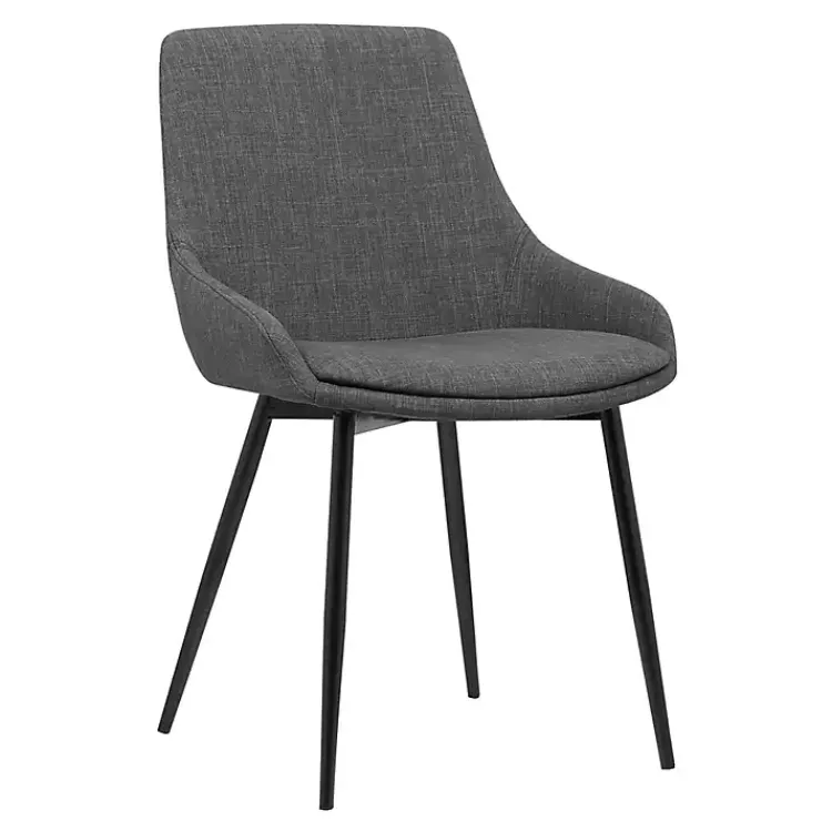Dining Chairs-Kirklands Home Charcoal Upholstered Mia Dining Chair Gray
