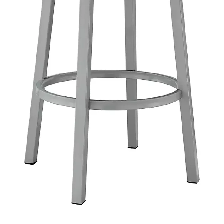 Bar Stools & Counter Height Stools-Kirklands Home Faux Leather Lorin Swivel Counter Stool White