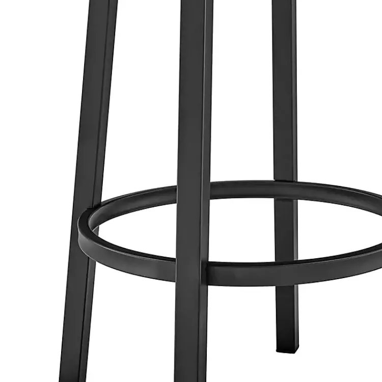 Bar Stools & Counter Height Stools-Kirklands Home Faux Leather Lorin Swivel Counter Stool Gray