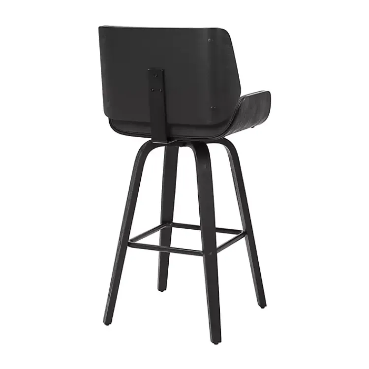 Bar Stools & Counter Height Stools-Kirklands Home Faux Leather Tyler Swivel Bar Stool Gray