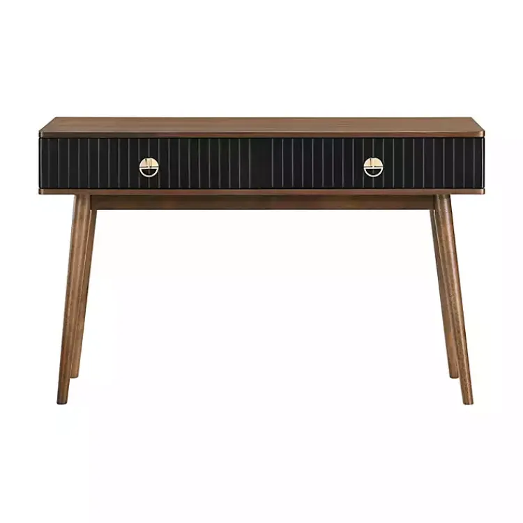 Console Tables-Kirklands Home & Walnut Soft-Close Wood Console Table Black