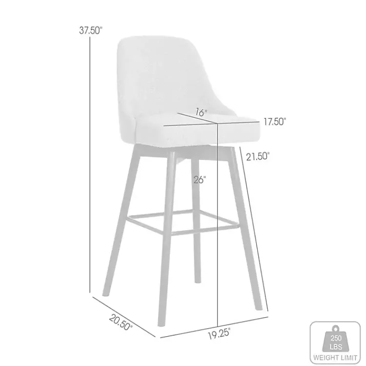 Bar Stools & Counter Height Stools-Kirklands Home Sicily Swivel Counter Stool Gray