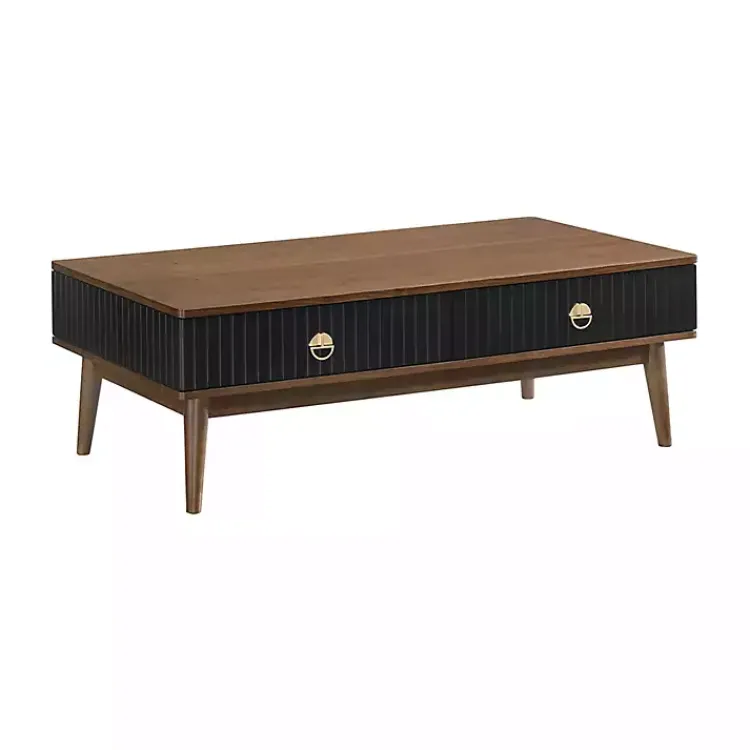 Coffee Tables-Kirklands Home & Walnut Soft-Close Wood Coffee Table Black