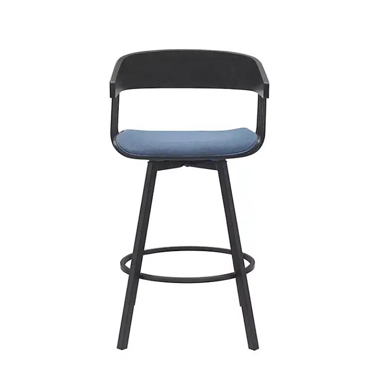 Bar Stools & Counter Height Stools-Kirklands Home Athena Swivel Counter Stool Blue
