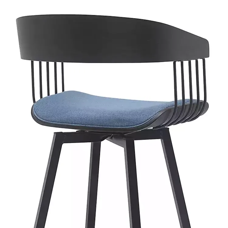 Bar Stools & Counter Height Stools-Kirklands Home Athena Swivel Counter Stool Blue