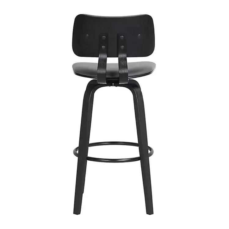 Bar Stools & Counter Height Stools-Kirklands Home Faux Leather Pico Swivel Counter Stool Gray