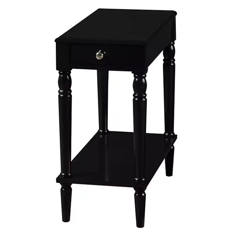 Accent & End Tables-Kirklands Home French Country Single Drawer Accent Table Black