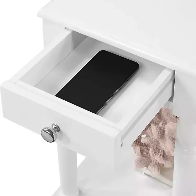 Accent & End Tables-Kirklands Home French Country Single Drawer Accent Table White