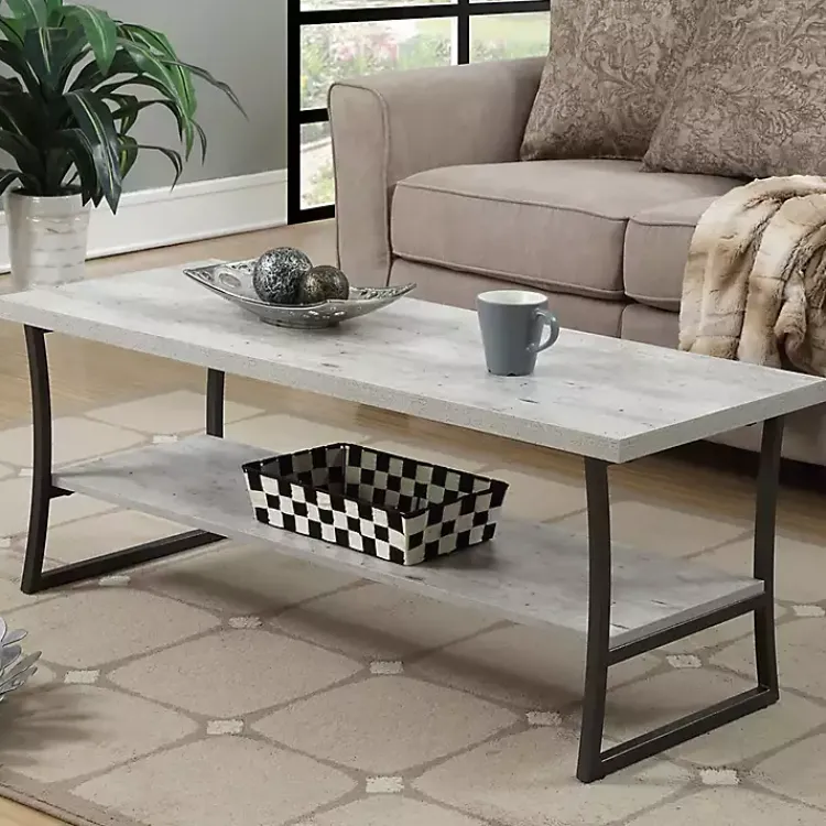 Coffee Tables-Kirklands Home Graywash Joanne Coffee Table Black