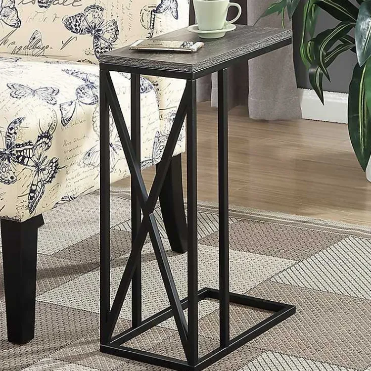 Accent & End Tables-Kirklands Home Gunmetal Tucson C-Table Gray