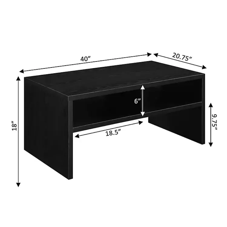 Coffee Tables-Kirklands Home Wakefield Shelf Coffee Table Black