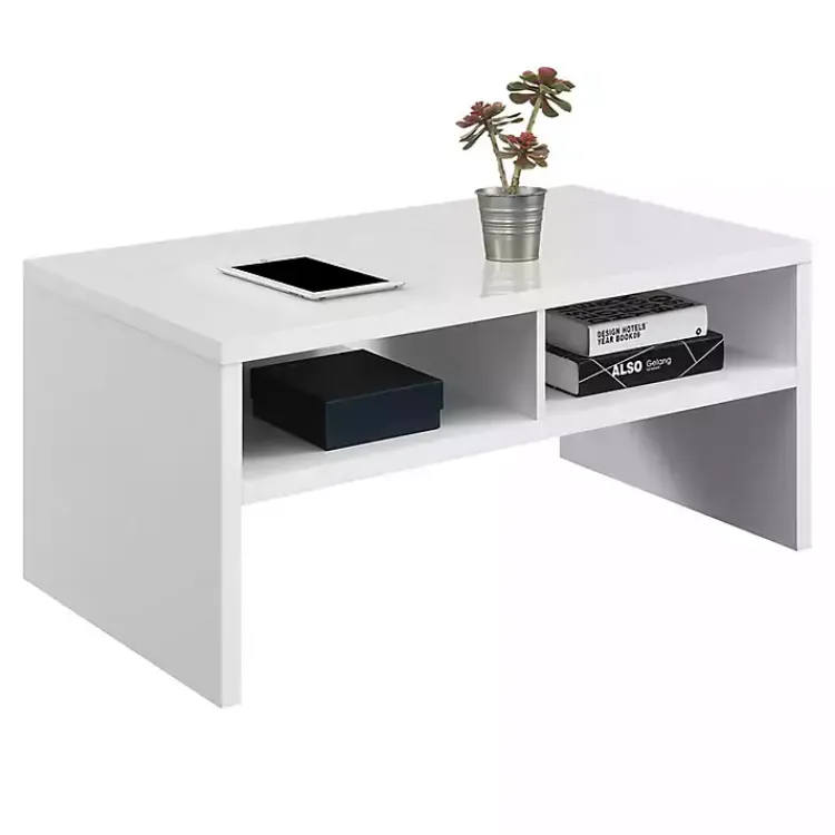 Coffee Tables-Kirklands Home Wakefield Shelf Coffee Table White