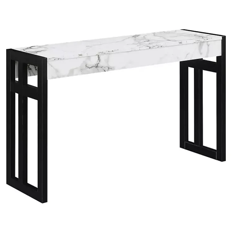 Console Tables-Kirklands Home Marble Monterey Console Table White