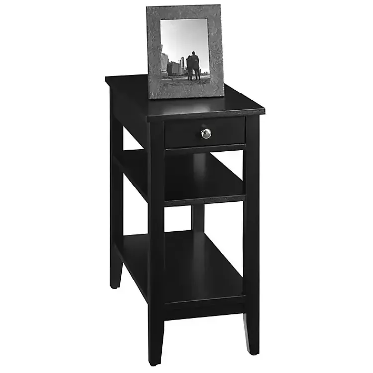 Accent & End Tables-Kirklands Home Double Shelf Wood Accent Table Black