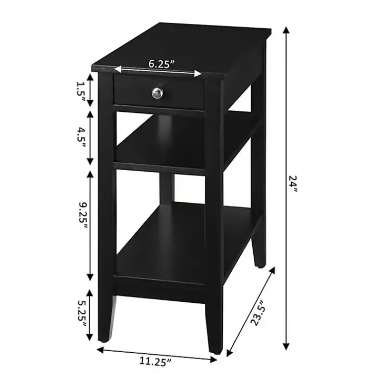 Accent & End Tables-Kirklands Home Double Shelf Wood Accent Table Black