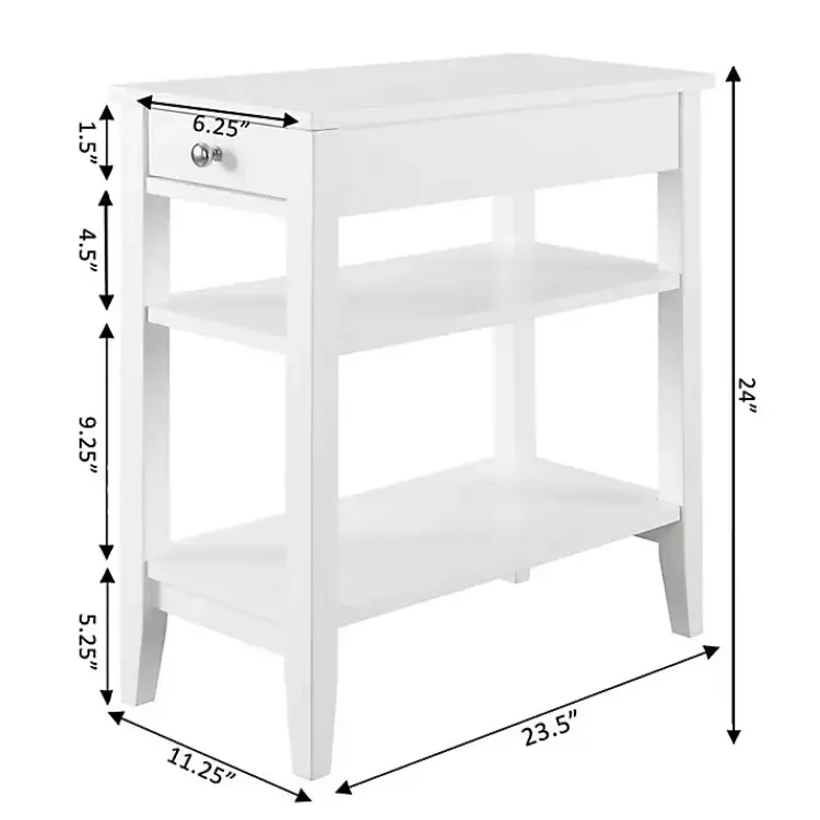 Accent & End Tables-Kirklands Home Double Shelf Wood Accent Table White