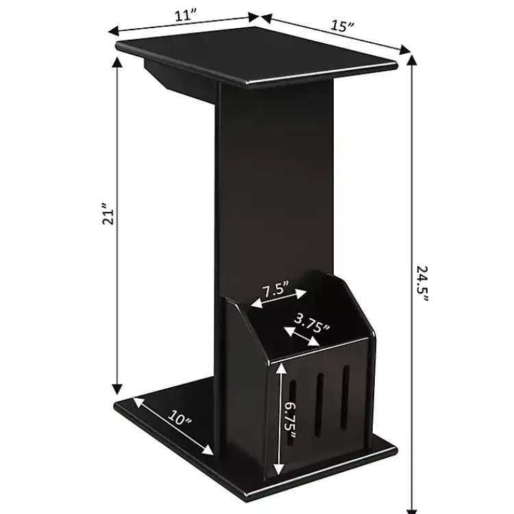 Accent & End Tables-Kirklands Home Accent Table with Magazine Holder Black