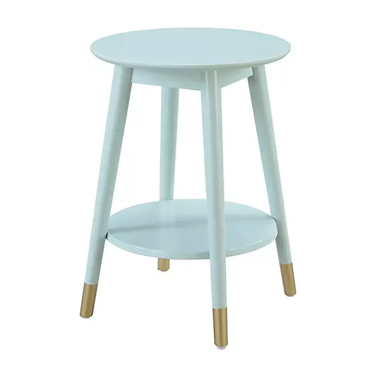 Accent & End Tables-Kirklands Home Mia Round Light Accent Table Blue